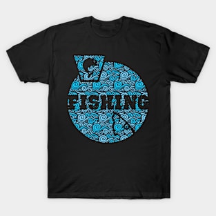 Fishing Birthday Gift Shirt. Includes a Fish and a Fishing Rod. T-Shirt